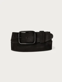 Lucky Brand distressed suede leather belt black*MEN Belts