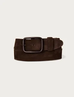 Lucky Brand distressed suede leather belt dark brown*MEN Belts