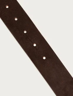 Lucky Brand distressed suede leather belt dark brown*MEN Belts