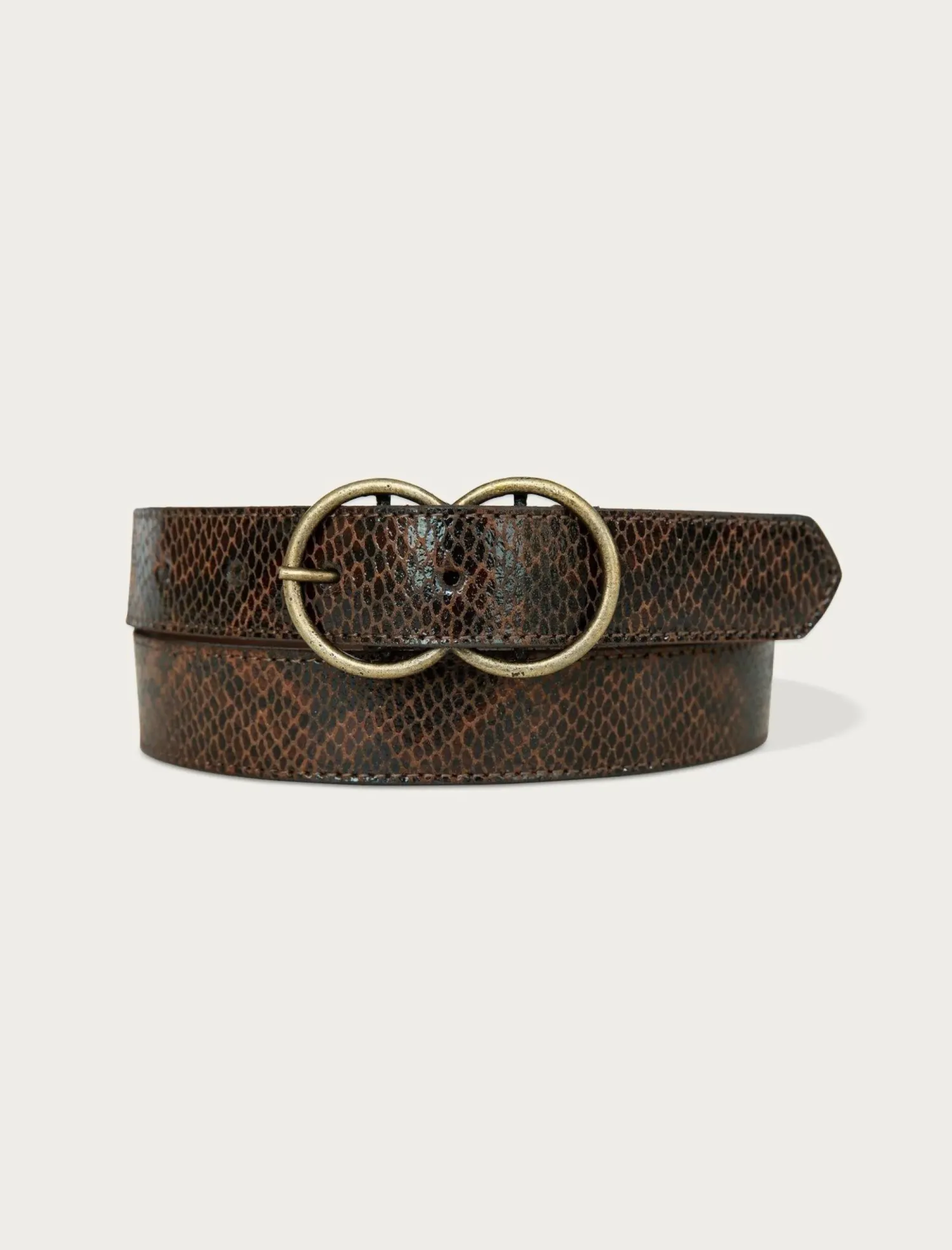 Lucky Brand double ring snakeskin belt dark brown*WOMEN Belts