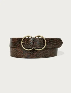 Lucky Brand double ring snakeskin belt dark blue*WOMEN Belts