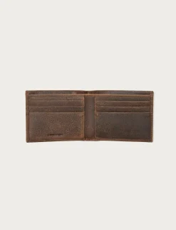 Lucky Brand double stitched leather bifold wallet dark brown*MEN Bags & Wallets