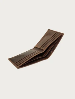 Lucky Brand double stitched leather bifold wallet dark brown*MEN Bags & Wallets