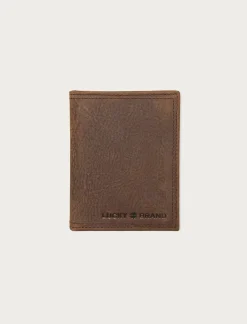 Lucky Brand double stitched leather l-fold wallet dark brown*MEN Bags & Wallets
