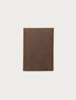 Lucky Brand double stitched leather l-fold wallet dark brown*MEN Bags & Wallets