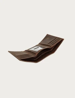Lucky Brand double stitched leather trifold wallet dark brown*MEN Bags & Wallets