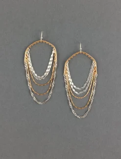 Lucky Brand drama chain earring two tone*WOMEN Jewelry
