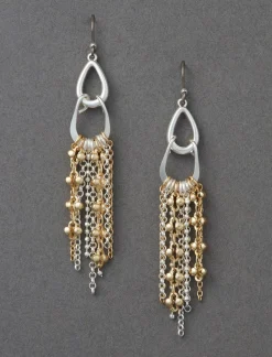 Lucky Brand drop chain earring two tone*WOMEN Jewelry