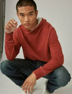 Lucky Brand duo fold hoodie 636 red*MEN Shirts & Tops