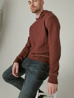 Lucky Brand duofold hoodie #550 burgandy*MEN Shirts & Tops
