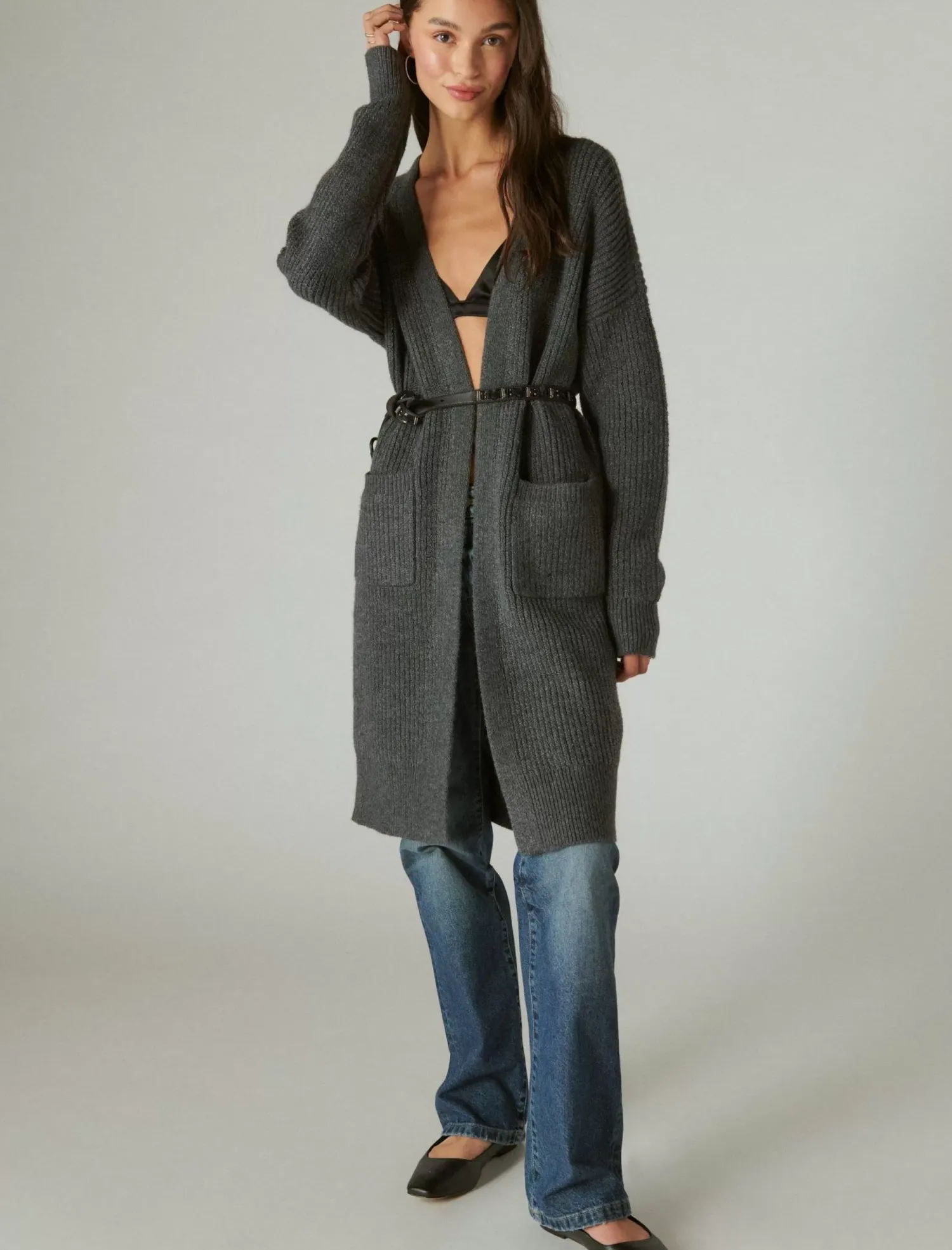 Lucky Brand duster cardigan dark grey heather*WOMEN Sweaters & Sweatshirts