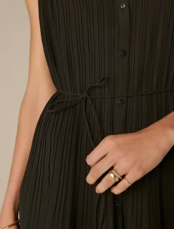 Lucky Brand easy pleat shift mini dress true black*WOMEN Dresses
