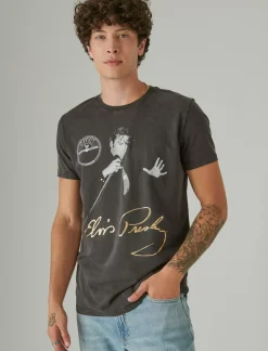 Lucky Brand elvis signature jet black*MEN Graphic Tees