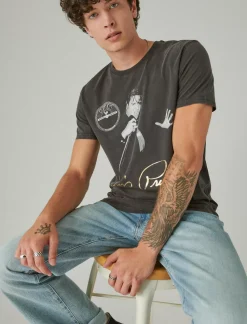 Lucky Brand elvis signature jet black*MEN Graphic Tees