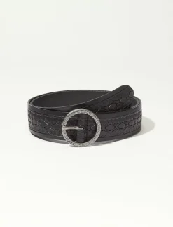 Lucky Brand embossed pattern belt black*WOMEN Belts