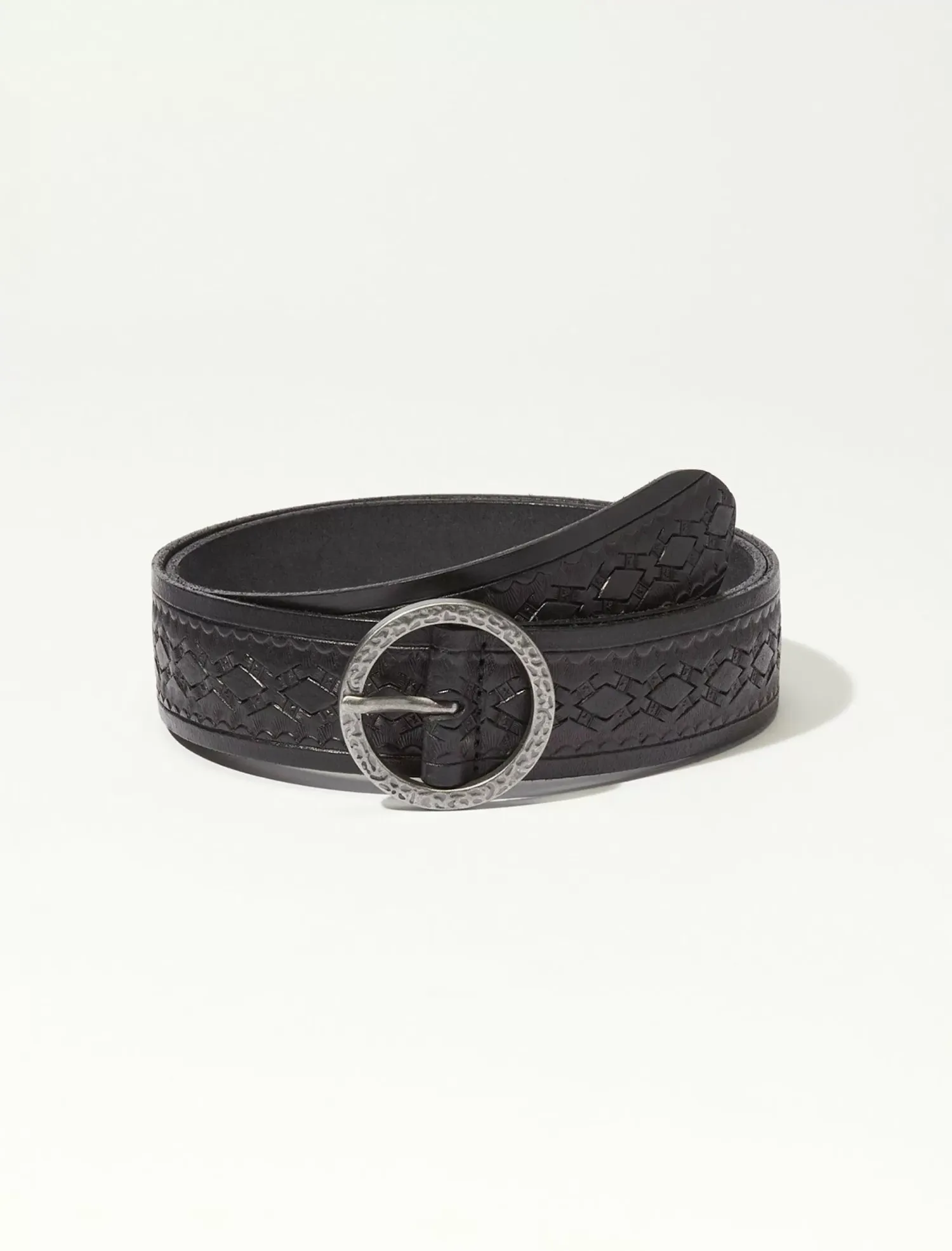 Lucky Brand embossed pattern belt black*WOMEN Belts