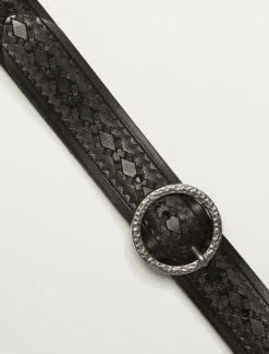 Lucky Brand embossed pattern belt black*WOMEN Belts
