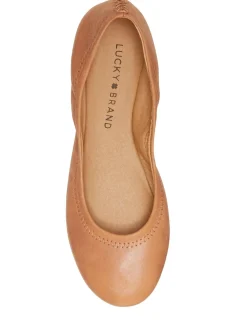 Lucky Brand emmie ballet leather flats medium brown*WOMEN Shoes