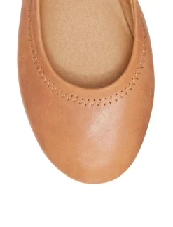 Lucky Brand emmie ballet leather flats medium brown*WOMEN Shoes