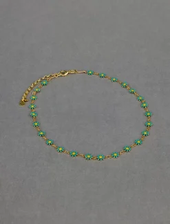 Lucky Brand enamel daisy chain necklace gold*WOMEN Jewelry