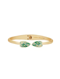 Lucky Brand enamel monstera hinge cuff gold*WOMEN Jewelry
