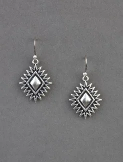 Lucky Brand etch diamond drop earring silver*WOMEN Jewelry