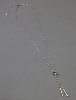 Lucky Brand etch diamond lariat necklace silver*WOMEN Jewelry
