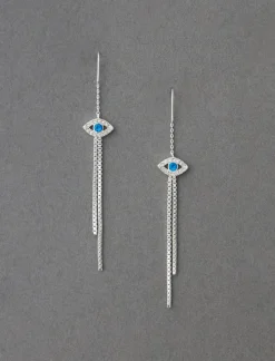 Lucky Brand evil eye threader earring silver*WOMEN Jewelry
