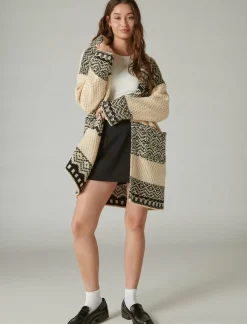 Lucky Brand fairisle coatigan egret combo*WOMEN Sweaters & Sweatshirts