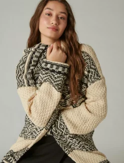 Lucky Brand fairisle coatigan egret combo*WOMEN Sweaters & Sweatshirts