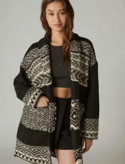 Lucky Brand fairisle coatigan dark bkl combo*WOMEN Sweaters & Sweatshirts