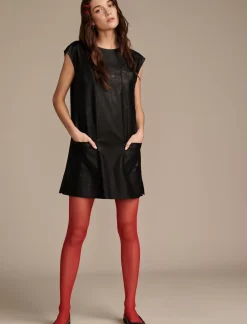 Lucky Brand faux leather dress black*WOMEN Dresses