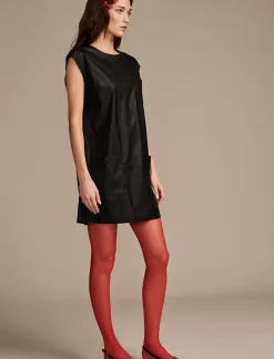 Lucky Brand faux leather dress black*WOMEN Dresses