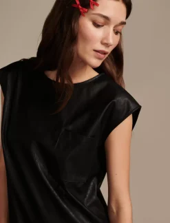 Lucky Brand faux leather dress black*WOMEN Dresses