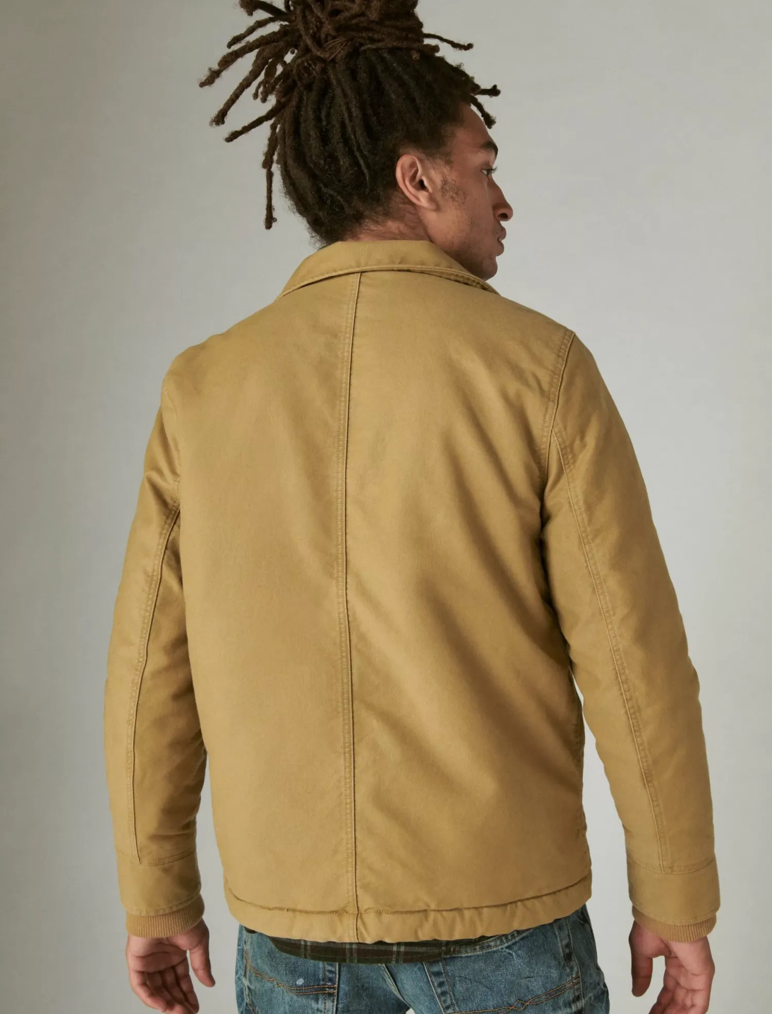 Lucky Brand faux shearling lined barn jacket khaki*MEN Jackets & Outerwear