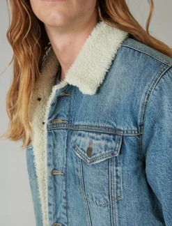 Lucky Brand faux shearling lined denim trucker jacket noah*MEN Jackets & Outerwear
