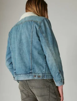 Lucky Brand faux shearling lined denim trucker jacket noah*MEN Jackets & Outerwear