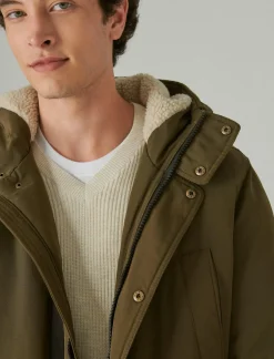 Lucky Brand faux shearling lined hooded parka olive*MEN Jackets & Outerwear