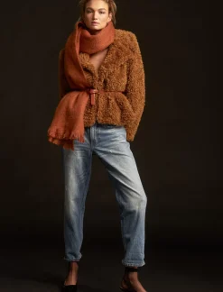 Lucky Brand faux teddy coat toffee*WOMEN Jackets & Outerwear