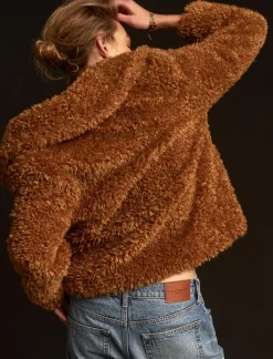 Lucky Brand faux teddy coat toffee*WOMEN Jackets & Outerwear