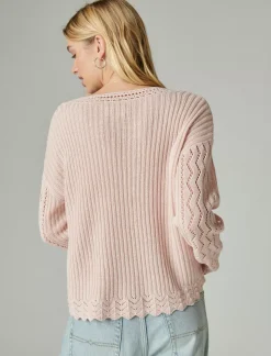 Lucky Brand femme v neck pullover sweater sepia rose*WOMEN Sweaters & Sweatshirts