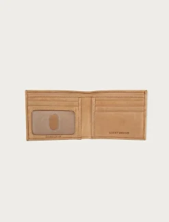Lucky Brand flag embossed leather bifold wallet medium brown*MEN Bags & Wallets