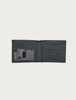 Lucky Brand flag embossed leather bifold wallet black*MEN Bags & Wallets