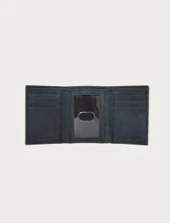 Lucky Brand flag embossed leather trifold wallet black*MEN Bags & Wallets