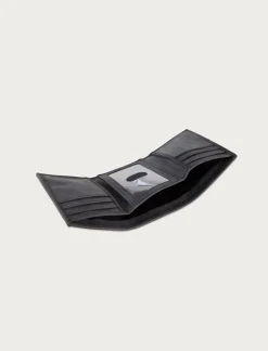 Lucky Brand flag embossed leather trifold wallet black*MEN Bags & Wallets