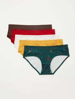 Lucky Brand floral lucky logo hipster 5 pk dark green*WOMEN Intimates & Sleepwear