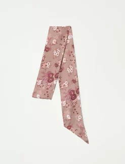Lucky Brand floral silky skinny scarf medium dark pink*WOMEN Scarves & Bandanas