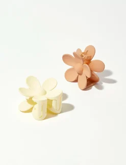 Lucky Brand flower claw clip set light pink*WOMEN Hair Accessories