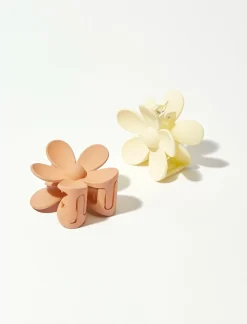 Lucky Brand flower claw clip set light pink*WOMEN Hair Accessories