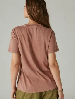 Lucky Brand flower district boyfriend tee baltic amber*WOMEN Graphic Tees
